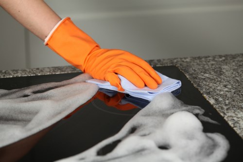 Professional carpet cleaner in Brentford refreshing a home carpet