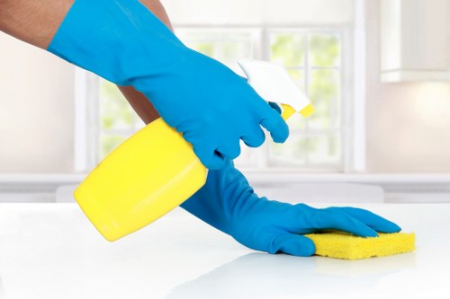 Upholstery cleaning service removing dirt from a chair