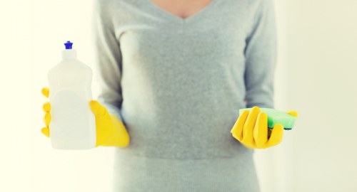 Kitchen surfaces and appliances cleaned in a Brentford home
